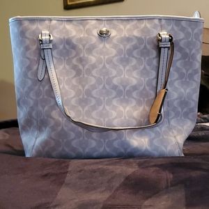 Coach handbag grey and white
